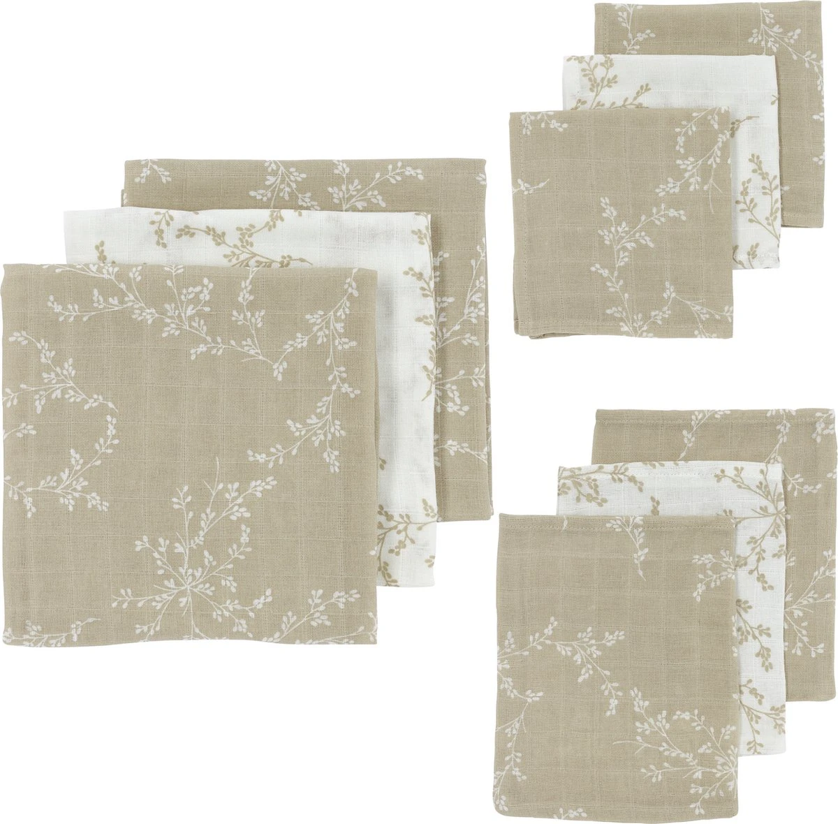 Meyco Branches 9-pack hydrofiele starterset - Sand Meyco Branches 9-pack Hydrofiele Starterset - Sand -Baby Verzorging 1200x1180 9