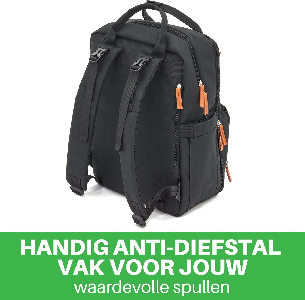 Brisby slijtvaste Luiertas – verzorgingstas – met buggymontage - Zwart Brisby Slijtvaste Luiertas – Verzorgingstas – Met Buggymontage - Zwart -Baby Verzorging