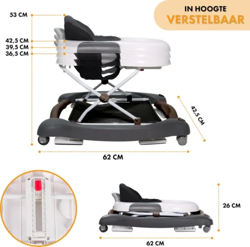 Deryan Luxe Loopstoel - Schommelfunctie -Inclusief Speelset En Dienblad - Bruin -Baby Verzorging 1200x1189 5