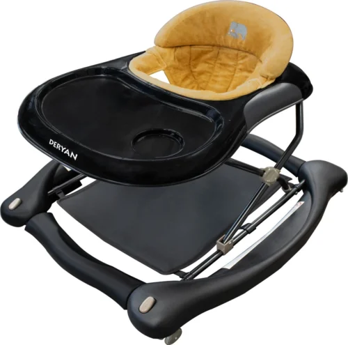 Deryan Luxe Loopstoel - Schommelfunctie - Inclusief Speelset En Dienblad - Zwart/Nougat -Baby Verzorging 1200x1189 6