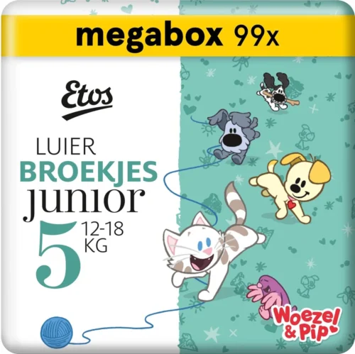 Etos Luierbroekjes - Megabox - Maat 5 - 12 Tot 18 Kg - 99 Stuks (3 X 33 Stuks)