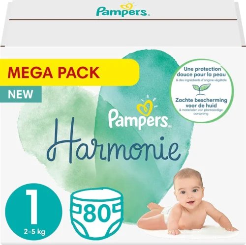 Pampers® Pampers - Harmonie / Pure - Maat 1 - Mega Pack - 80 Luiers