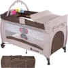 Tectake - Reisbedje Babybed Campingbed Dodo - 132x75x104cm Incl. Aankleedkussen En Draagtas - Bruin - 402203 -Baby Verzorging 1200x1199 3