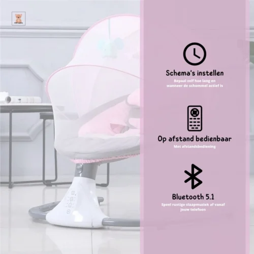 Baby Wieg | Elektrische Baby Wieg | Elektrische Wipstoel | Schommelstoel Baby | Bluetooth | Afstandsbediening - Grijs -Baby Verzorging 1200x1200 1009