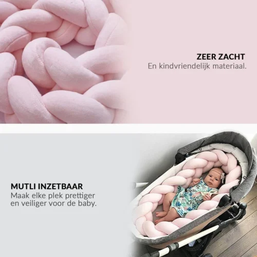 Buxibo Baby Bed Bumper - Baby Veiligheid/Hoofdbescherming/Bedbescherming - Multifunctionele Voedingskussen/Bedomrande/Boxomrander - 200CM - Roze 7 Buxibo Baby Bed Bumper - Baby Veiligheid/Hoofdbescherming/Bedbescherming - Multifunctionele Voedingskussen/Bedomrande/Boxomrander - 200CM - Roze -Baby Verzorging 1200x1200 1311