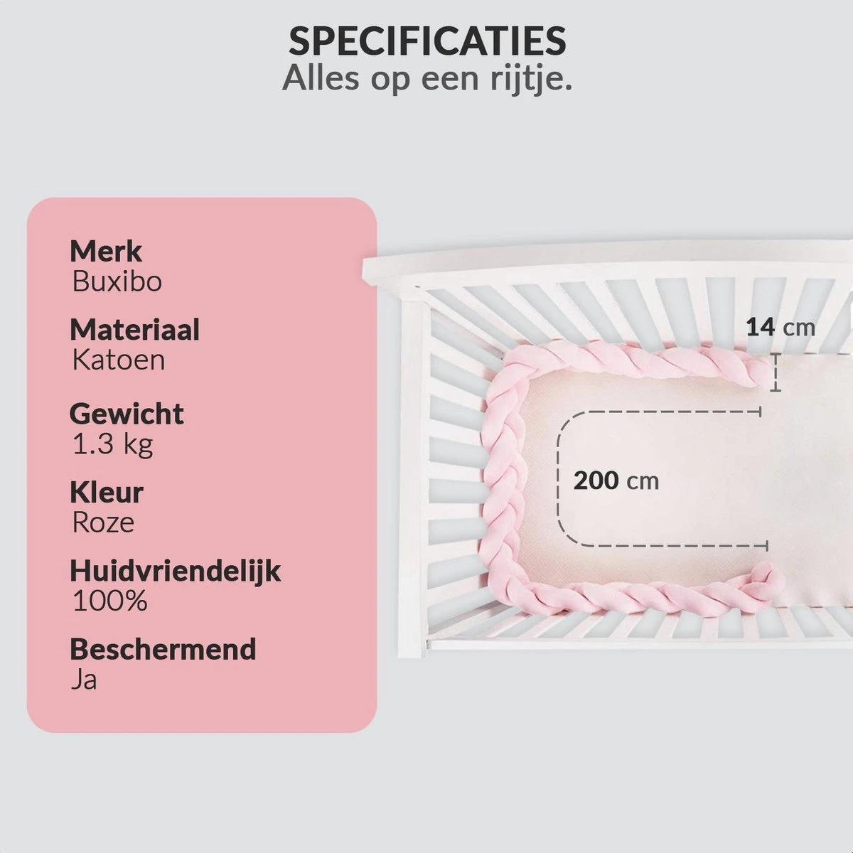 Buxibo Baby Bed Bumper - Baby Veiligheid/Hoofdbescherming/Bedbescherming - Multifunctionele Voedingskussen/Bedomrande/Boxomrander - 200CM - Roze Buxibo Baby Bed Bumper - Baby Veiligheid/Hoofdbescherming/Bedbescherming - Multifunctionele Voedingskussen/Bedomrande/Boxomrander - 200CM - Roze -Baby Verzorging 1200x1200 1312