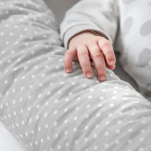 Fillikid Bedbumper 190 X 9 Cm Bedomrander Ledikant - Grijs Wit Stippen -Baby Verzorging 1200x1200 1333