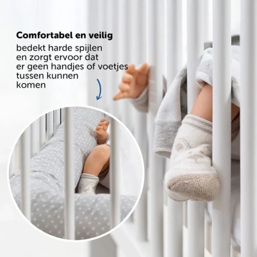 Fillikid Bedbumper 190 X 9 Cm Bedomrander Ledikant - Grijs Wit Stippen -Baby Verzorging 1200x1200 1335