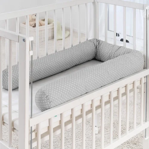 Fillikid Bedbumper 190 X 9 Cm Bedomrander Ledikant - Grijs Wit Stippen -Baby Verzorging 1200x1200 1340