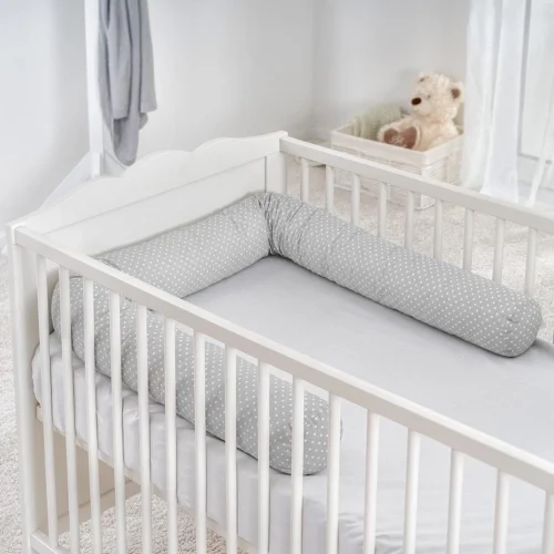 Fillikid Bedbumper 190 X 9 Cm Bedomrander Ledikant - Grijs Wit Stippen -Baby Verzorging 1200x1200 1341