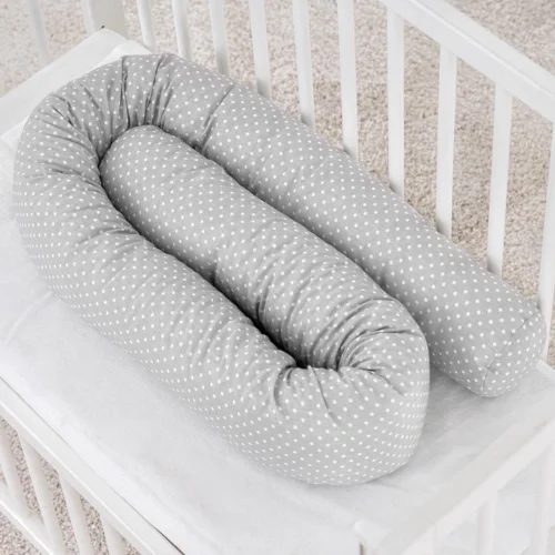 Fillikid Bedbumper 190 X 9 Cm Bedomrander Ledikant - Grijs Wit Stippen -Baby Verzorging 1200x1200 1343