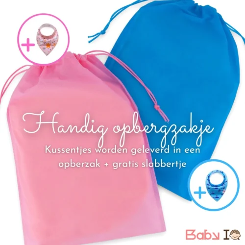 Baby IQ Orthopedisch Baby Hoofdkussen – Traagschuim – Tegen Plat Achterhoofd – Baby Kussen Plat Hoofd - Kraamcadeau – Blauw – Incl Gratis Bandana Slabber -Baby Verzorging 1200x1200 1468
