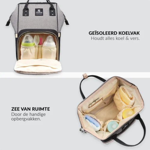 Buxibo Luier- En Verzorgingstas Inclusief USB Oplaadstation - Baby Rug Tas Met Isoleervak - Diaper Backpack Bag - Reis Rugzak - Grote Capaciteit - 23.8L - Zwart -Baby Verzorging 1200x1200 230