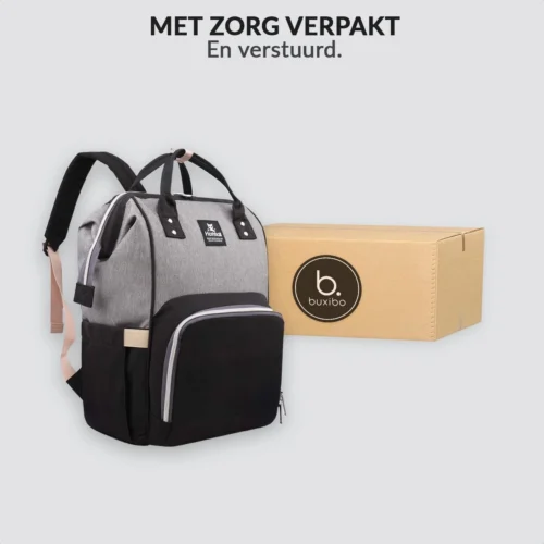 Buxibo Luier- En Verzorgingstas Inclusief USB Oplaadstation - Baby Rug Tas Met Isoleervak - Diaper Backpack Bag - Reis Rugzak - Grote Capaciteit - 23.8L - Zwart -Baby Verzorging 1200x1200 235