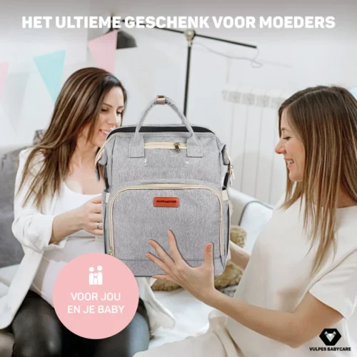 Vulpes BabyCare® Luiertas Rugzak - Luiertassen Met Babybed - Grote Luiertas Met Wieg- Luiertas Verzorgingstas Met Babybedje - Verzorgingsrugzak - Grijs -Baby Verzorging 1200x1200 257
