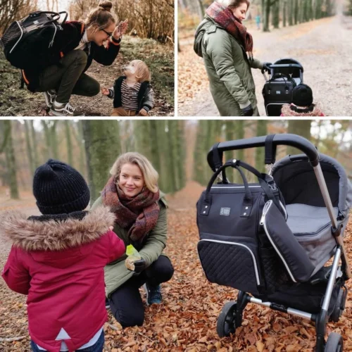 NanaBeebi Luiertas Rugzak Met Verschoonmatje - Zwart - Inclusief Flessenwarmhouder - Kinderwagenhaken En Isoleervak -Baby Verzorging 1200x1200 271