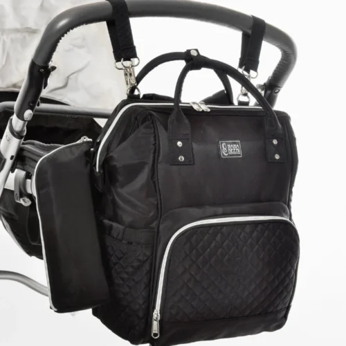 NanaBeebi Luiertas Rugzak Met Verschoonmatje - Zwart - Inclusief Flessenwarmhouder - Kinderwagenhaken En Isoleervak -Baby Verzorging 1200x1200 272