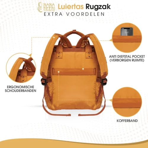 NanaBeebi Luiertas Rugzak Met Verschoonmatje - Cognac - Inclusief Flessenwarmhouder - Kinderwagenhaken En Isoleervak 10 NanaBeebi Luiertas Rugzak Met Verschoonmatje - Cognac - Inclusief Flessenwarmhouder - Kinderwagenhaken En Isoleervak -Baby Verzorging 1200x1200 288