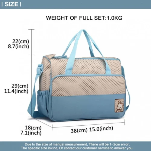 Miss Lulu Luiertas - 5-delige Verzorgingstas Set - Lichtblauw (9026 BE) -Baby Verzorging 1200x1200 293