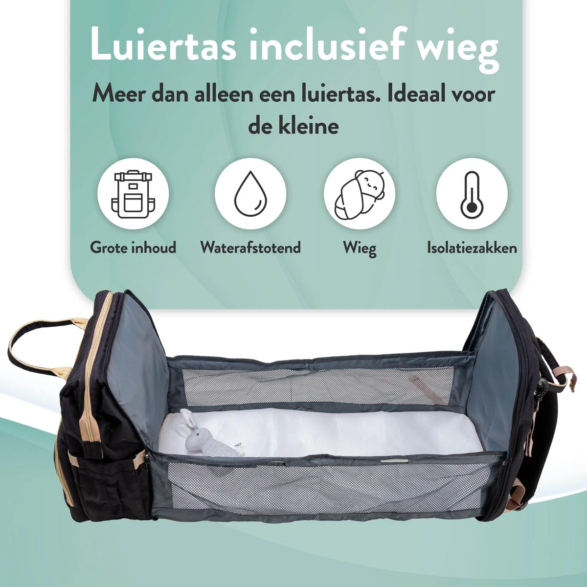 Luiertas rugzak - Monx Luiertas verzorgingstas met uitklapbaar babybedje - Overzichtelijke luierrugzak extra buggy en kinderwagen haken inclusief geïsoleerde flessenhouder - Zwart Luiertas Rugzak - Monx Luiertas Verzorgingstas Met Uitklapbaar Babybedje - Overzichtelijke Luierrugzak Extra Buggy En Kinderwagen Haken Inclusief Geïsoleerde Flessenhouder - Zwart -Baby Verzorging 1200x1200 307