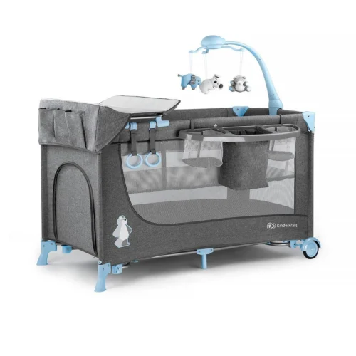 Kinderkraft Joy Luxe - Campingbed Met Schommelfunctie Blauw -Baby Verzorging 1200x1200 384