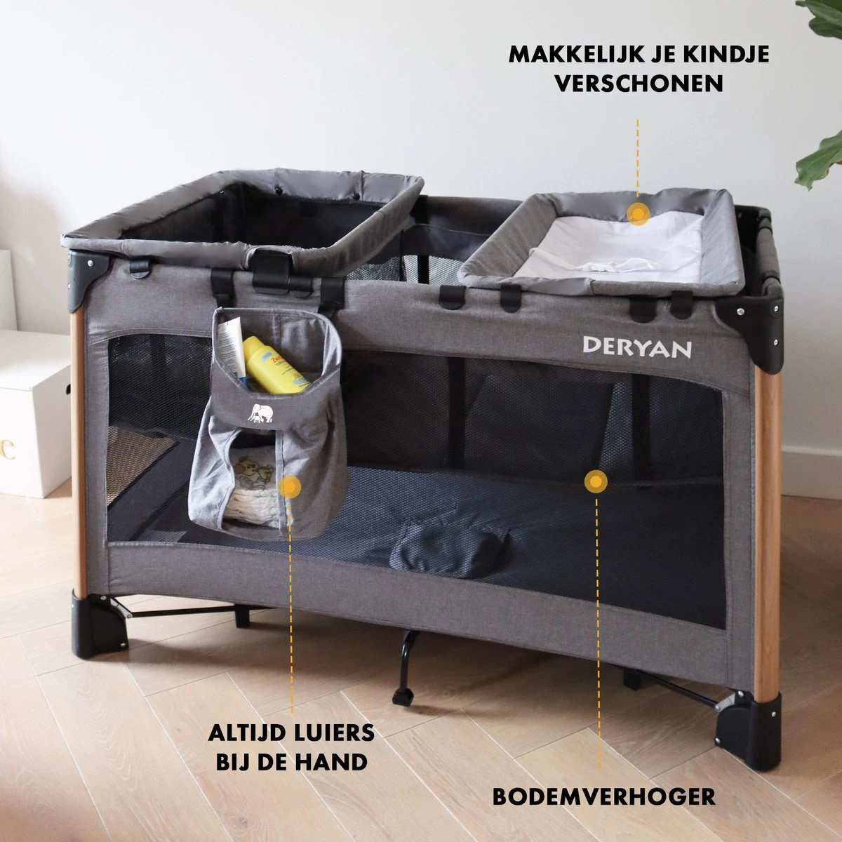 Deryan Luxe Campingbed Compleet - 120x60cm - Bodemverhoger - Verschoonblad - Opbergmand - Grijs Deryan Luxe Campingbed Compleet - 120x60cm - Bodemverhoger - Verschoonblad - Opbergmand - Grijs -Baby Verzorging 1200x1200 436