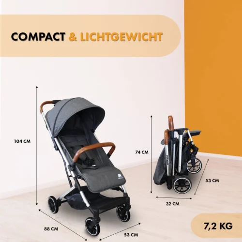 Deryan Rolo Luxe Lichtgewicht Buggy - Grijs -Baby Verzorging 1200x1200 524
