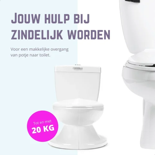 Casteleyn - Plaspotje - WC Potje - Toilet Trainer - Kinder Toilet - Met Geluid - Tot 21KG - Wit -Baby Verzorging 1200x1200 609