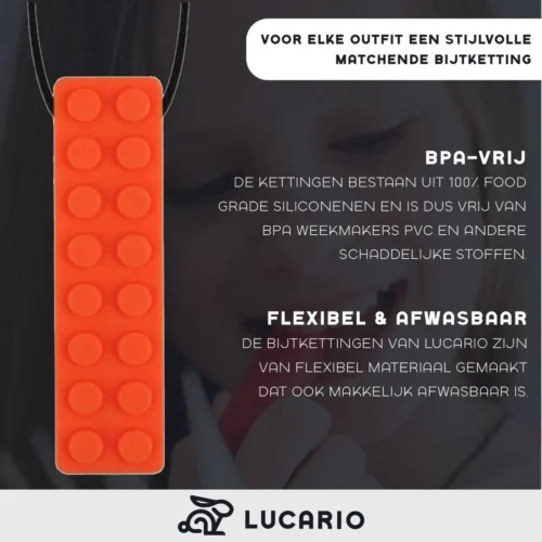 Bijtketting - Kauwketting | Bouwblokje Patroon Oranje -Baby Verzorging 1200x1200 61