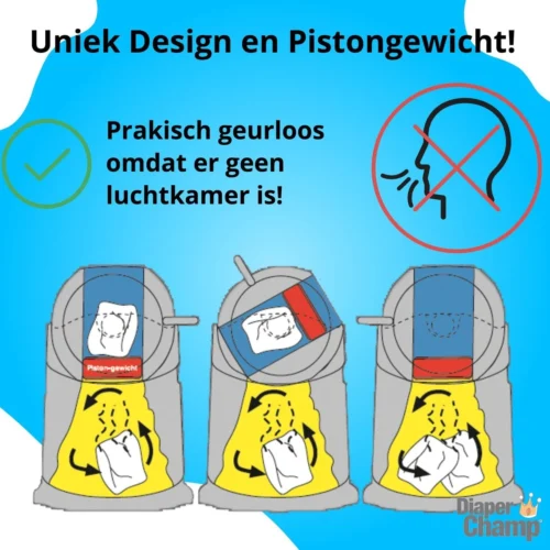 Luieremmer Medium Zilver - Middel - Zonder Navulling - Geschikt Voor Pampers En Huggies - Stoma -Baby Verzorging 1200x1200 792