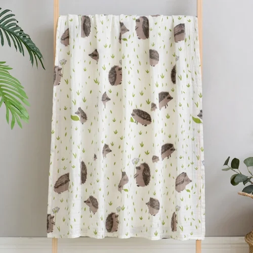 Set Van 2 | Hydrofiele Doeken XL - 120x120 Cm - Inbakerdoek - Egels - Swaddle Doek Groot - Hydrofiele Luier -Baby Verzorging 1200x1200 847