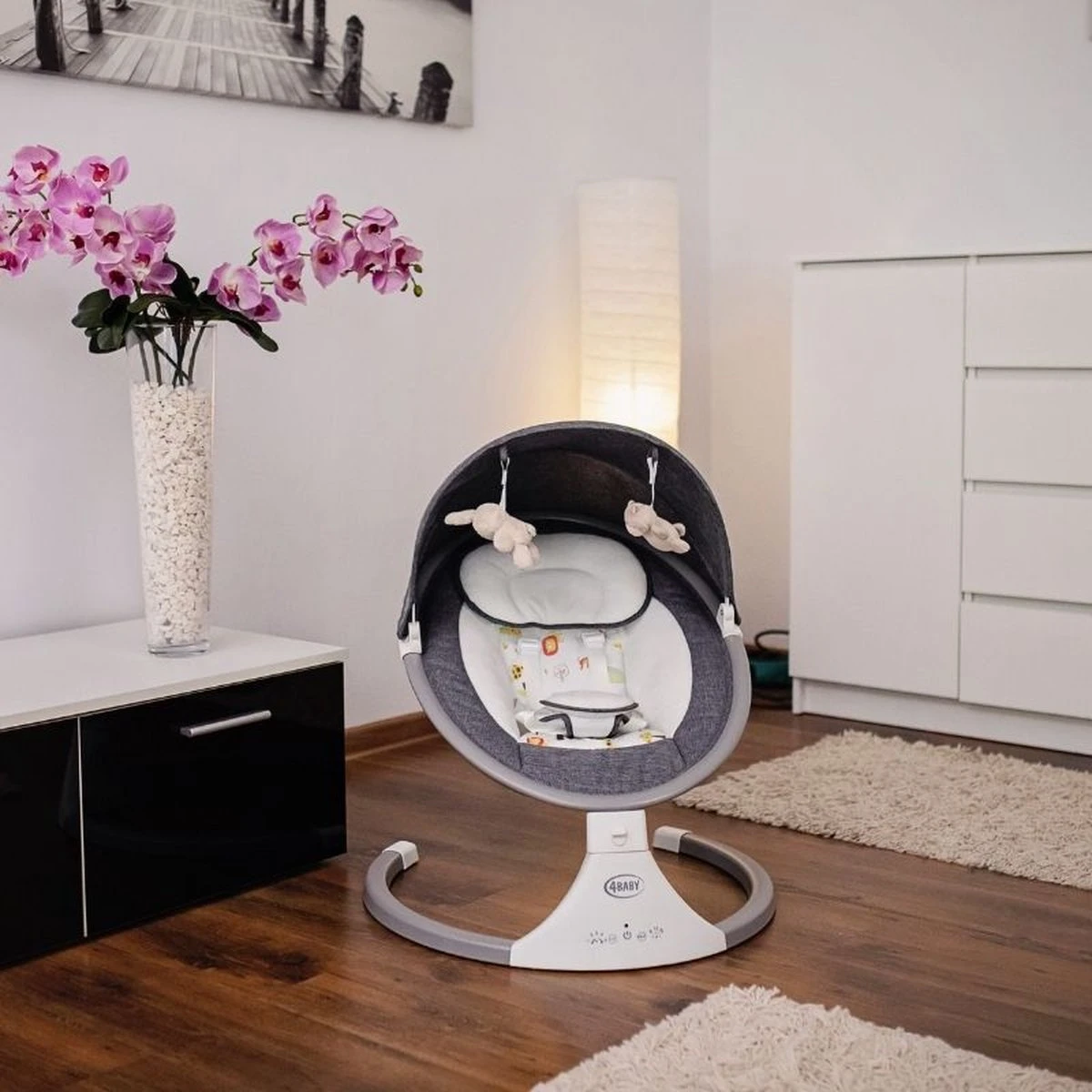 4Baby Rock 'n Relax Grijs - Babyschommel - Elektronische BabySwing - 5 Snelheden - Inclusief Accessoires 4Baby Rock 'n Relax Grijs - Babyschommel - Elektronische BabySwing - 5 Snelheden - Inclusief Accessoires -Baby Verzorging 1200x1200 932