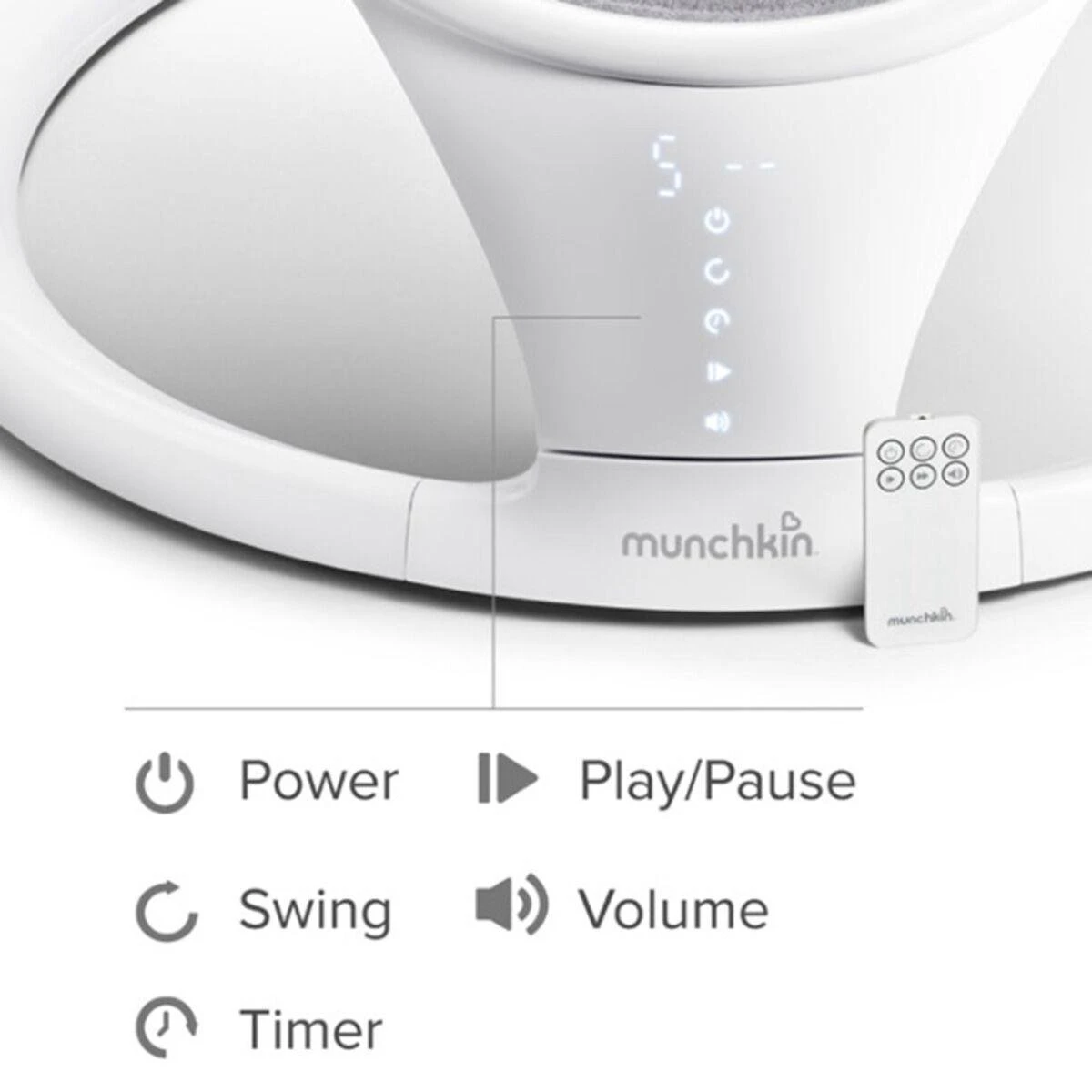 Munchkin wipstoel Swing elektrisch lichtgewicht bluetooth Munchkin Wipstoel Swing Elektrisch Lichtgewicht Bluetooth -Baby Verzorging 1200x1200 995
