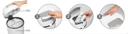 DiaperPail - Clear White - Luieremmer Met Speciale Luiersluis - Werkt Met Normale Vuilniszakken - Luxe Luieremmer - Geen Speciale Cassettes - Geen Geurtjes - Makkelijk Schoon Te Maken - Is Gemaakt Van Aluminium -Baby Verzorging 1200x320