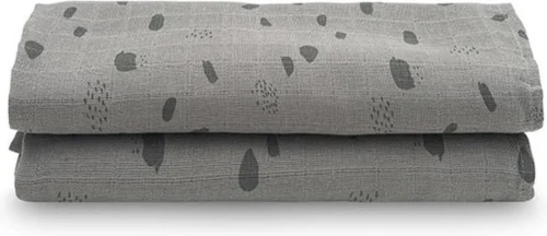 Jollein Hydrofiel Multidoek Spot 115x115cm - Storm Grey - 2 Stuks -Baby Verzorging 1200x519