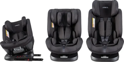 Cabino Meegroei Autostoel Kiddo Groep 0/1/2/3 360° Draaibaar Zwart