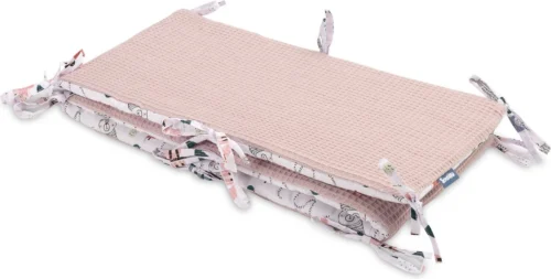 Sensillo Baby Bedbumper - Bedomrander - Anti Stootrand Ledikant - Bed Zijbeschermers - 180x30cm - Wafel Roze Vosjes -Baby Verzorging 1200x608