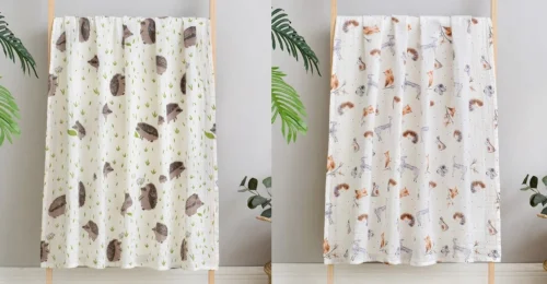 Set Van 2 | Hydrofiele Doeken XL - 120x120 Cm - Inbakerdoek - Egels - Swaddle Doek Groot - Hydrofiele Luier