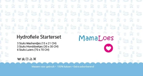 MamaLoes Hydrofiel Starterset - Wit - Hydrofiel Luiers - Hydrofiel Washandjes - Hydrofiel Monddoekjes -Baby Verzorging 1200x642