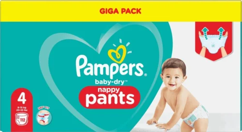 Pampers® Pampers Baby-Dry Pants - Maat 4 (9kg-15kg) - 112 Luierbroekjes - Giga Pack -Baby Verzorging 1200x653 1