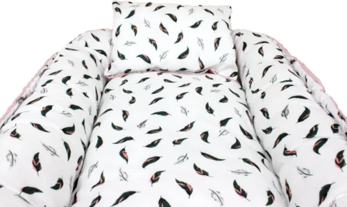 Hibaby Babynest - 90x57cm - Roze Met Printje - Inclusief Kussen -Baby Verzorging 1200x717 2