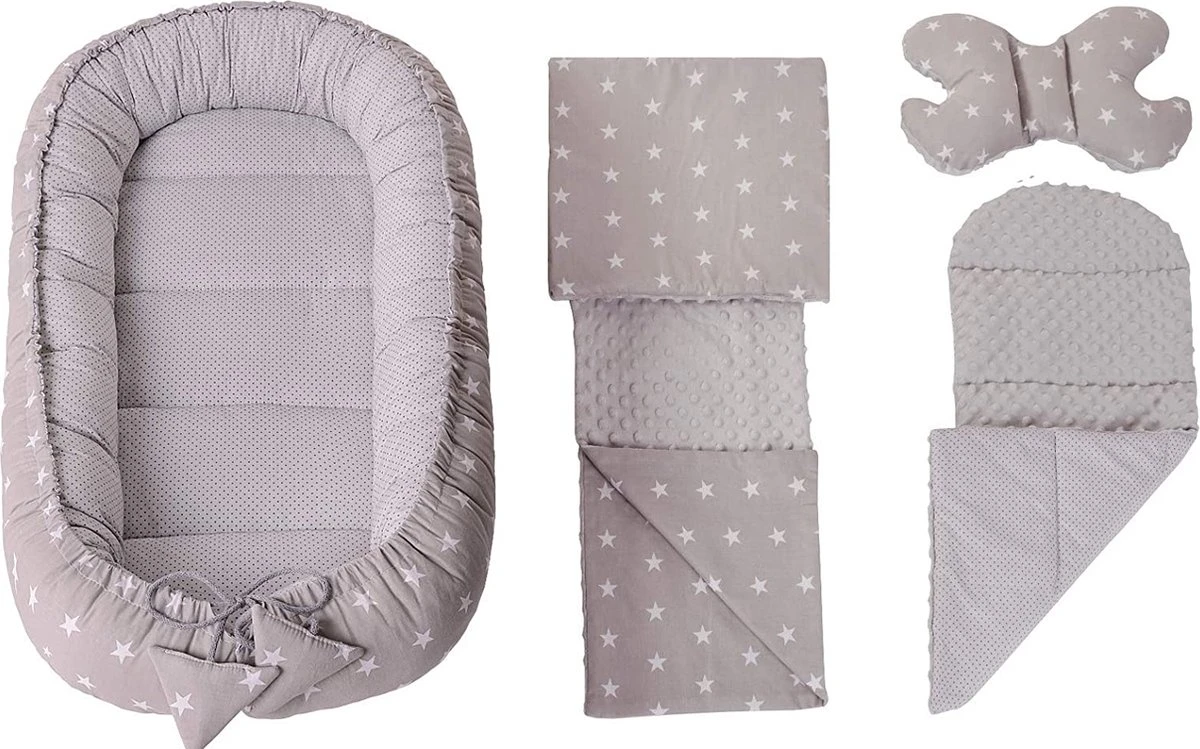 Medi Partners Knuffel Nest Set, Incl. Baby Nest 90x50 Verwijderbare Insert Deken, Plat Kussen en Vlinder Kussen, 100% Katoen, Grijs, Large, 5 Stuks Medi Partners Knuffel Nest Set, Incl. Baby Nest 90x50 Verwijderbare Insert Deken, Plat Kussen En Vlinder Kussen, 100% Katoen, Grijs, Large, 5 Stuks -Baby Verzorging 1200x749 2