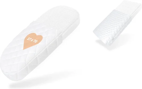 BestCare Aero Ledikant Matras | 37 X 70 X 6cm | Voor Reiswieg, Wieg, Kinderbedje Of Trolley | Aloë Vera Hoes - Wasbaar | Hypoallergeen, Omkeerbaar Matras Voor Baby's En Kinderen | OEKO-TEX 100-Certificaat
