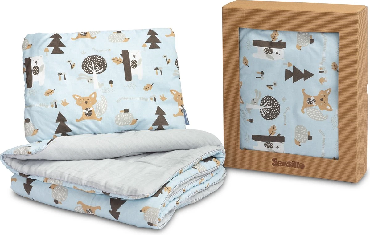 Sensillo Baby Dekbed en Kussen - Cadeau Set - Katoen - Blauw Sensillo Baby Dekbed En Kussen - Cadeau Set - Katoen - Blauw -Baby Verzorging 1200x764 4