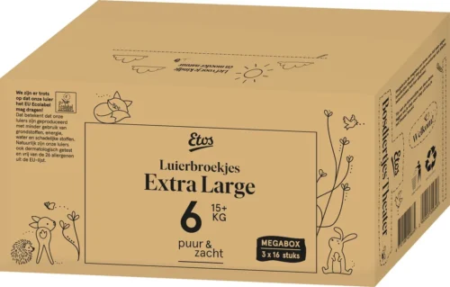 Etos Luierbroekjes Puur & Zacht - Maat 6 (15+ Kg) - 48 Stuks (3 X 16)