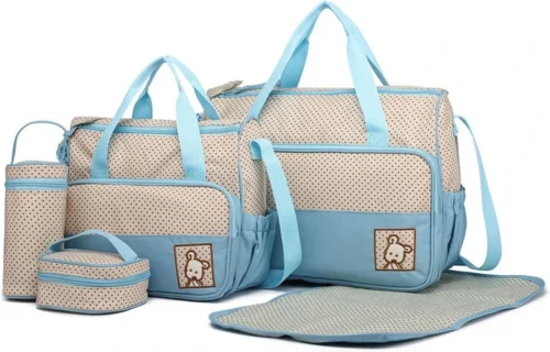 Miss Lulu Luiertas - 5-delige Verzorgingstas Set - Lichtblauw (9026 BE)