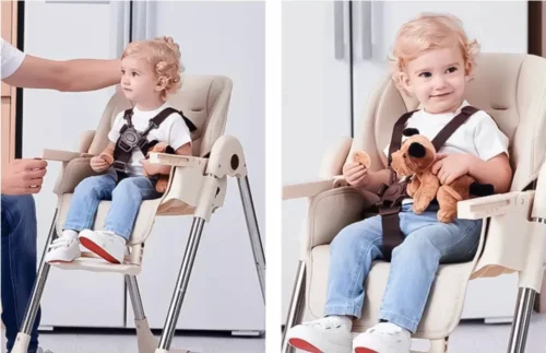 Tissy® 2 In 1 Eetstoel / Kinderstoel – Roze/Wit – Inklapbare Eetstoel Met Speeltafel -Baby Verzorging 1200x775 4