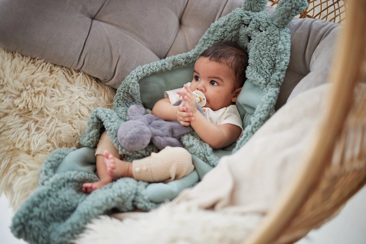 Jollein Wikkeldeken Bunny 100x105cm - Ash Green Jollein Wikkeldeken Bunny 100x105cm - Ash Green -Baby Verzorging 1200x800 243