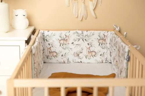 Sensillo Baby Bedbumper - Bedomrander - Anti Stootrand Ledikant - Bed Zijbeschermers - 180x30cm - Wafel Mint Hertjes -Baby Verzorging 1200x800 278