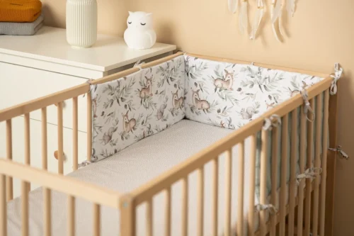 Sensillo Baby Bedbumper - Bedomrander - Anti Stootrand Ledikant - Bed Zijbeschermers - 180x30cm - Wafel Mint Hertjes -Baby Verzorging 1200x800 279